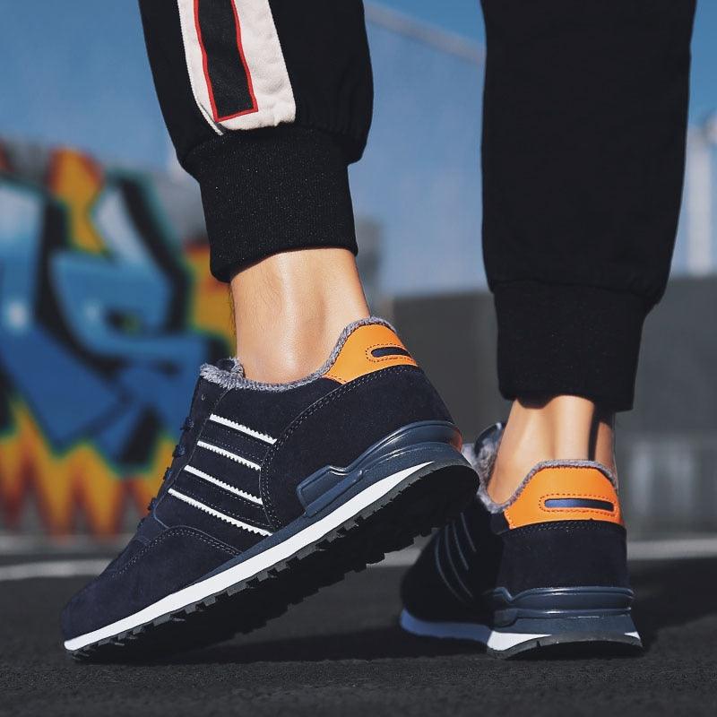 Blue Mens Casual Shoes Comfortable Sneakers Artificial Leather Male Spring Flats Trainers Outdoor Mens Casual Sports High Quality Sneaker Sport Walking Fashion Sneakers Stevvex