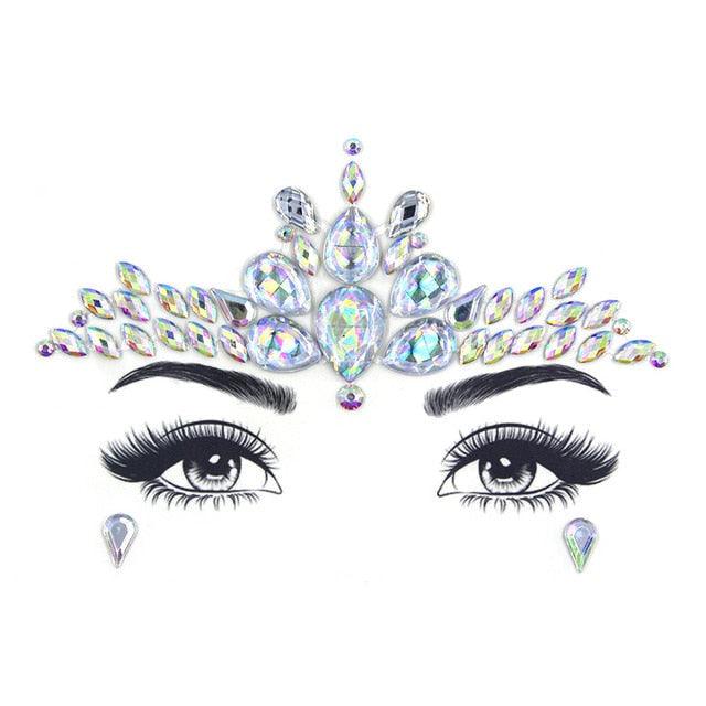 23 Sets Glitter Face Jewels Sticker Temporary Party Face Makeup Tattoo Face Gems Glitter Face Jewels Crystal Stickers For Womens Stevvex