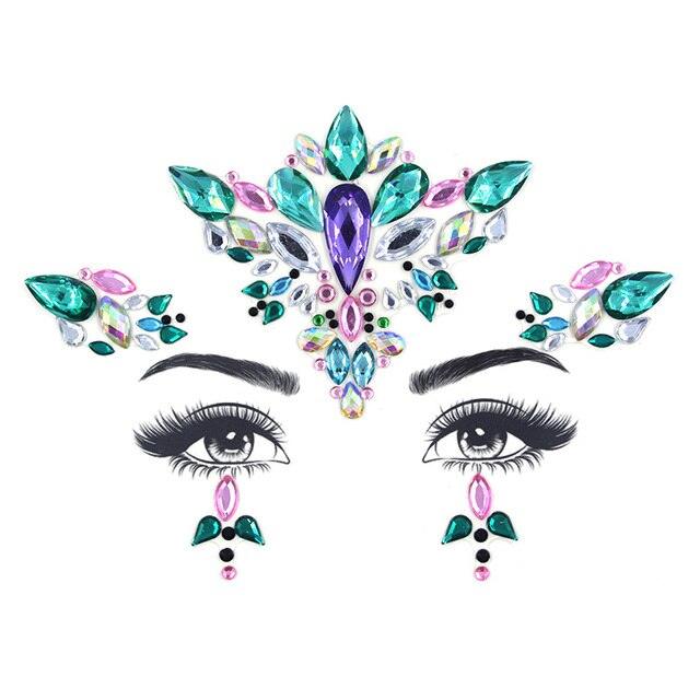 23 Sets Glitter Face Jewels Sticker Temporary Party Face Makeup Tattoo Face Gems Glitter Face Jewels Crystal Stickers For Womens Stevvex