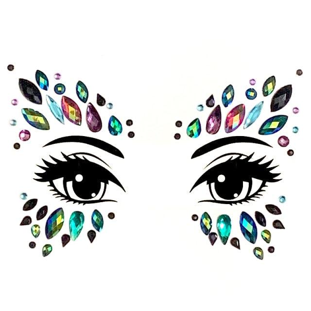 23 Sets Glitter Face Jewels Sticker Temporary Party Face Makeup Tattoo Face Gems Glitter Face Jewels Crystal Stickers For Womens Stevvex