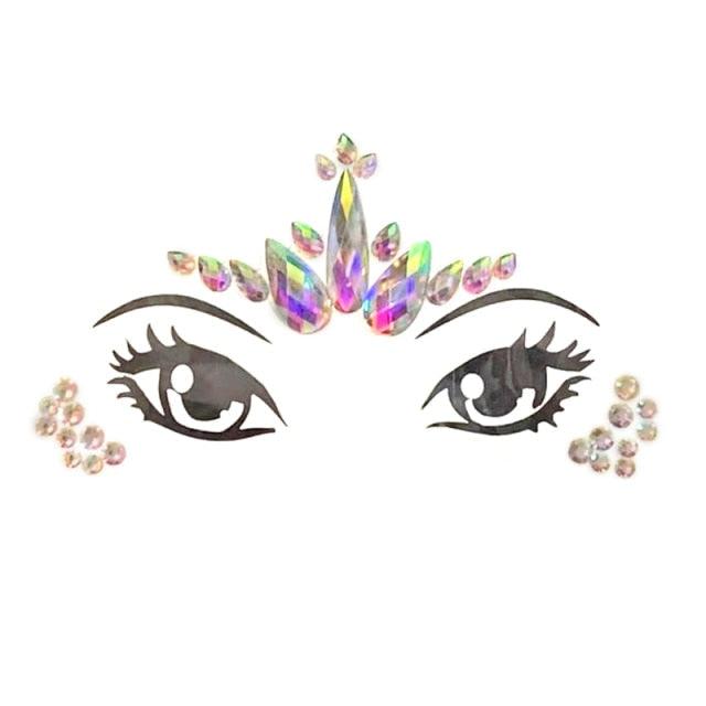 23 Sets Glitter Face Jewels Sticker Temporary Party Face Makeup Tattoo Face Gems Glitter Face Jewels Crystal Stickers For Womens Stevvex