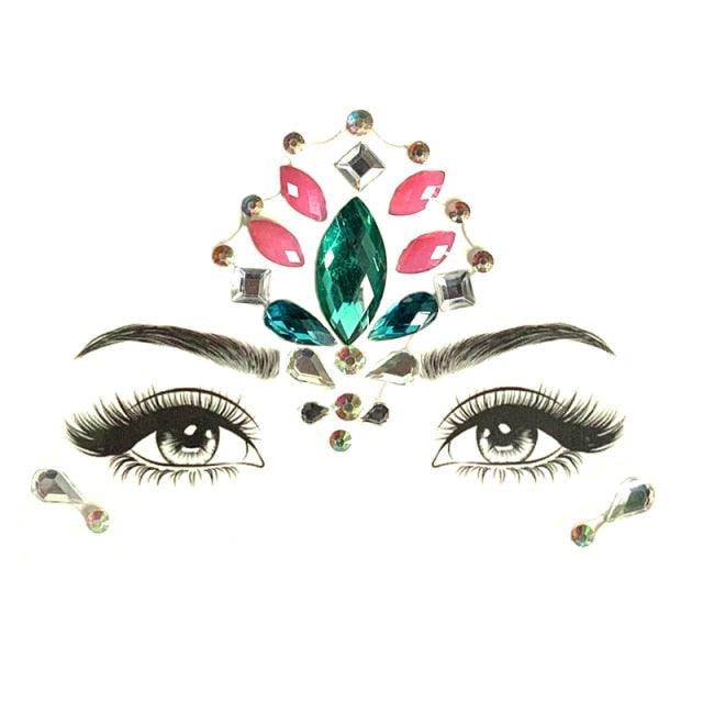 23 Sets Glitter Face Jewels Sticker Temporary Party Face Makeup Tattoo Face Gems Glitter Face Jewels Crystal Stickers For Womens Stevvex