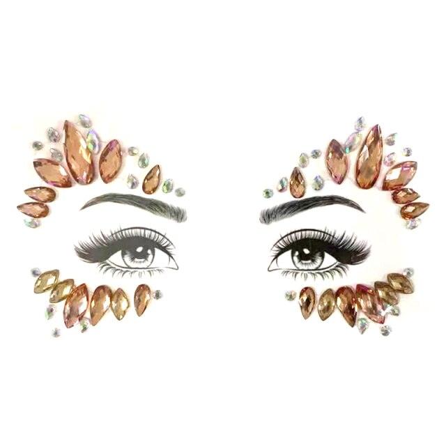 23 Sets Glitter Face Jewels Sticker Temporary Party Face Makeup Tattoo Face Gems Glitter Face Jewels Crystal Stickers For Womens Stevvex