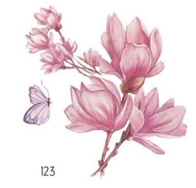 Temporary 3D Rose Flower Tattoos Sticker Body Art Tattoo Sticker Waterproof Luxury Tattoo Rose Lotus Flower Fashion Sticker For Womens Stevvex