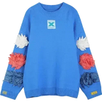 MultiColor Applique Casual Pullover Knit Sweaters Women,Spring ELF