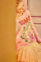 Harajuku Cartoon Jacquard Casual Pullover Knit Sweaters Women,Spring