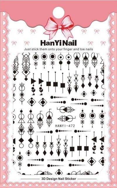 Black White 3D Nail Sticker Decals Cool English Letter Nail Art Decoration Manicure Design Christmas New Year Gift French Nail Art Stickers Decals 8Sheets Nail Art Supplies 3D Self-Adhesive Nail Art Decoration  Pattern Nail Accessories Classic Simple Stevvex