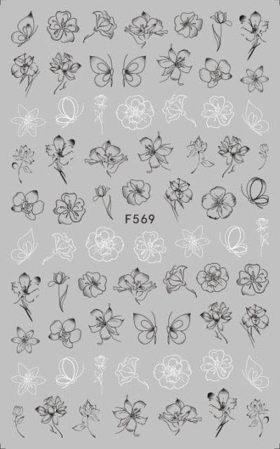 Black White 3D Nail Sticker Decals Cool English Letter Nail Art Decoration Manicure Design Christmas New Year Gift French Nail Art Stickers Decals 8Sheets Nail Art Supplies 3D Self-Adhesive Nail Art Decoration  Pattern Nail Accessories Classic Simple Stevvex
