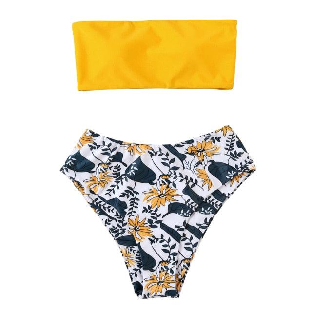 Solid Bikini Set Swimsuit Women Bikini Swimwear Female Halter Top Bathing Suit Swimming Wear Bikini High Cut Swimsuit High Waist Plus Size Summer Swimwear Stevvex