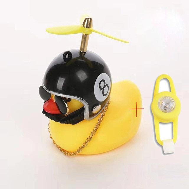 Yellow Small Bike Duck Bicycle Bell Luminous Normal Duck Ducky Bicycle Airscrew Helmet Wind Motor Riding Cycling Lights Horn Rubber Duck Helmet Bike Horn Bell Car Decoration Bicycle Horn Stevvex