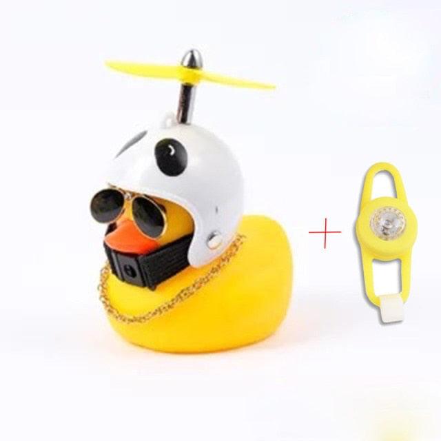 Yellow Small Bike Duck Bicycle Bell Luminous Normal Duck Ducky Bicycle Airscrew Helmet Wind Motor Riding Cycling Lights Horn Rubber Duck Helmet Bike Horn Bell Car Decoration Bicycle Horn Stevvex