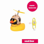 Yellow Small Bike Duck Bicycle Bell Luminous Normal Duck Ducky Bicycle Airscrew Helmet Wind Motor Riding Cycling Lights Horn Rubber Duck Helmet Bike Horn Bell Car Decoration Bicycle Horn Stevvex