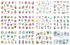 New Geometric Letter Nail Sticker Water Slider Winter Decal Christmas New Year Gift Nail Slider Temporary Tattoos Women Nail Art Stickers Water Transfer Decals Design Nail Art Supplies Manicure Acrylic Nail Foil Stencils Decorations Stevvex