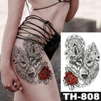 Luxury Big Waterproof Temporary Sticker Tattoo Large Flowers And Animals Body Tattos For Womens