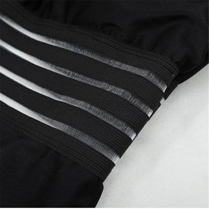 Luxury Women Black Swimsuits Women High Neck One Piece Swimsuits For Women Mesh Bathing Suits Open Back Swimwear One Piece Swimwear For Lady High Neck Bandage Cross Back Swimming Suit Female Holiday Beachwear Stevvex