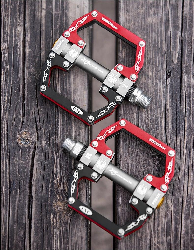 Road Bike Pedals Aluminum Alloy Anti-slip Bicycle Pedals Hollow-Carved Design Pedals Bicycle Accessories Mountain Bike Pedals Flat Bicycle Pedals Platform Cycling Sealed Bearing Aluminum Pedals For Mountain Bike Stevvex