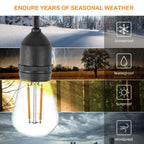 IP65 LED String Lights Retro Edison Filament Bulb Bright Daylight White Antique LED Filament Bulbs For Party Outdoor Garden Holiday Wedding Light String Stevvex