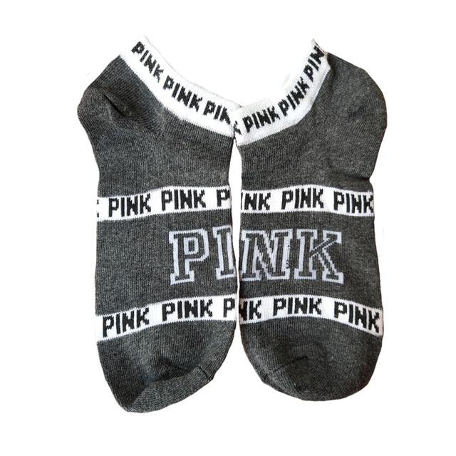 New Fashion Motion Socks Pink Socks New Unisex Cotton Mix Random Harajuku Creative Happy Casual Sports Short Ankle Pink Letters Socks Cotton Socks For Men And Women Stevvex