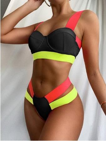 Modern Push Up Swimsuit Bikini Women's Push-up Bandage Bikini Swimsuits Swim Bottoms Women Swimwear Bathing Suit Padded Beach Swimming Suit Summer Fashion Suits Stevvex