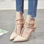 Woman Summer High Heels Valentine Pointed Toe Shoes For Women Luxury Heels For Women Sandals Strappy Heels Closed Toe Pointy Heels With Adjustable Strap Stevvex