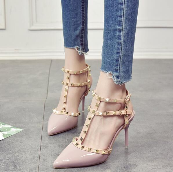 Woman Summer High Heels Valentine Pointed Toe Shoes For Women Luxury Heels For Women Sandals Strappy Heels Closed Toe Pointy Heels With Adjustable Strap Stevvex