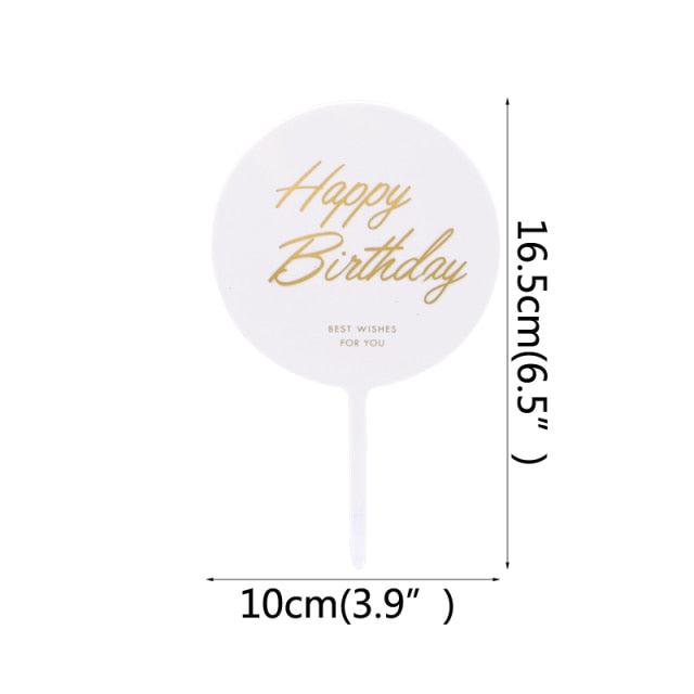 1Pcs Metal Happy Birthday Cake Topper Artificial flowers Cake Toppers Happy Birthday Cake Topper Metal And Acrylic Cake Decoration With Pink Artificial Flower Cluster For DIY Baby Shower Birthday Party Decoration Baking Decor Stevvex
