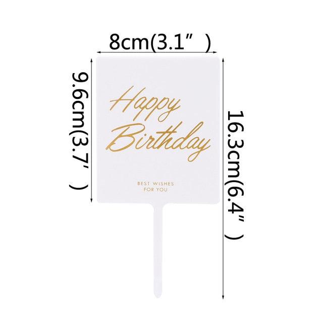 1Pcs Metal Happy Birthday Cake Topper Artificial flowers Cake Toppers Happy Birthday Cake Topper Metal And Acrylic Cake Decoration With Pink Artificial Flower Cluster For DIY Baby Shower Birthday Party Decoration Baking Decor Stevvex
