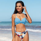 Push Up Floral Bikini Sets Women Two Pieces Swimsuits Women's Bathing Suits Push Up Halter Bandage Bikini Floral Printing Swim Bottoms Two Piece Swimsuits New Girl Beach Bathing Suits Swimwear Stevvex