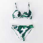 Push Up Floral Bikini Sets Women Two Pieces Swimsuits Women's Bathing Suits Push Up Halter Bandage Bikini Floral Printing Swim Bottoms Two Piece Swimsuits New Girl Beach Bathing Suits Swimwear Stevvex