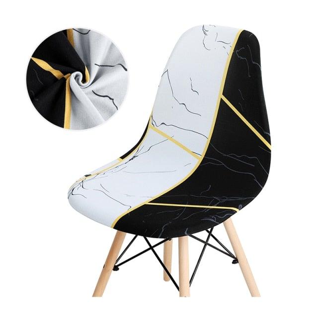 Avangarde Style  Printed Seat Cover For Shell Chair Armless Shell Chair Cover Banquet Home Slipcover Elastic Removable Stretch High Back For Sofa Armchairs Stevvex