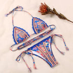 Fashion Swimwear Women Bikini Sets Women Lace Up Two Piece String Bikinis Beach Swimsuit Triangle Bathing Suit Side Tie Swimwear String Swimming Suit For Women Bathing Suit Micro Halter String Triangle Bikini Stevvex