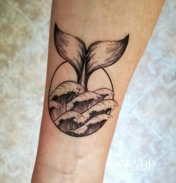 Elegant Black Waterproof Temporary Tattoo Stickers Moon Hill Modern Body Art Stickers Hand Foot High Quality For Womens Stevvex