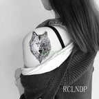 Elegant Black Waterproof Temporary Tattoo Stickers Moon Hill Modern Body Art Stickers Hand Foot High Quality For Womens Stevvex