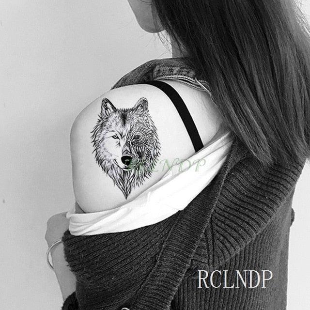 Elegant Black Waterproof Temporary Tattoo Stickers Moon Hill Modern Body Art Stickers Hand Foot High Quality For Womens Stevvex