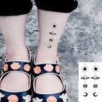 Elegant Black Waterproof Temporary Tattoo Stickers Moon Hill Modern Body Art Stickers Hand Foot High Quality For Womens Stevvex