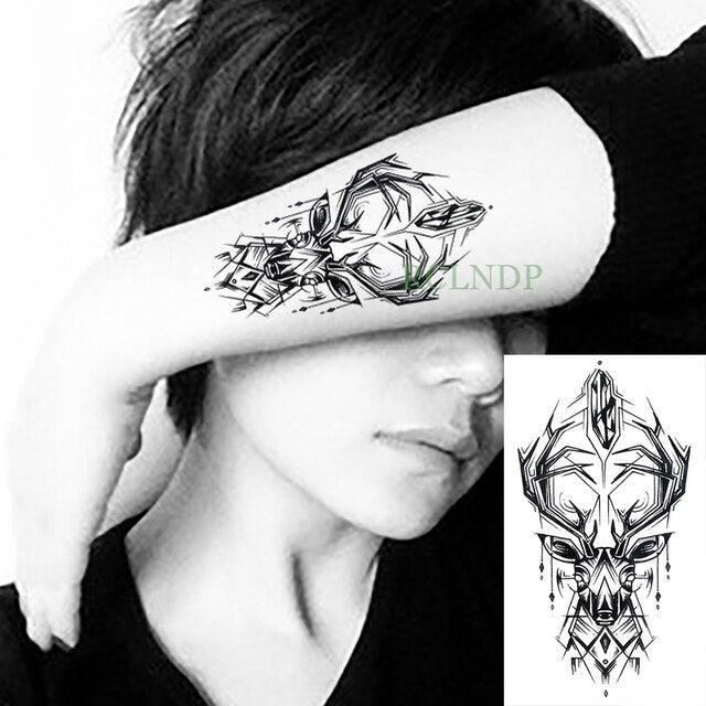 Elegant Black Waterproof Temporary Tattoo Stickers Moon Hill Modern Body Art Stickers Hand Foot High Quality For Womens Stevvex