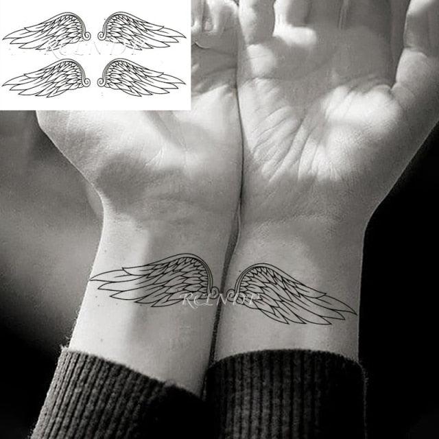 Elegant Black Waterproof Temporary Tattoo Stickers Moon Hill Modern Body Art Stickers Hand Foot High Quality For Womens Stevvex