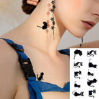Elegant Black Waterproof Temporary Tattoo Stickers Moon Hill Modern Body Art Stickers Hand Foot High Quality For Womens Stevvex