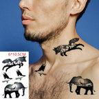 Elegant Black Waterproof Temporary Tattoo Stickers Moon Hill Modern Body Art Stickers Hand Foot High Quality For Womens Stevvex