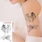 Elegant Black Waterproof Temporary Tattoo Stickers Moon Hill Modern Body Art Stickers Hand Foot High Quality For Womens Stevvex