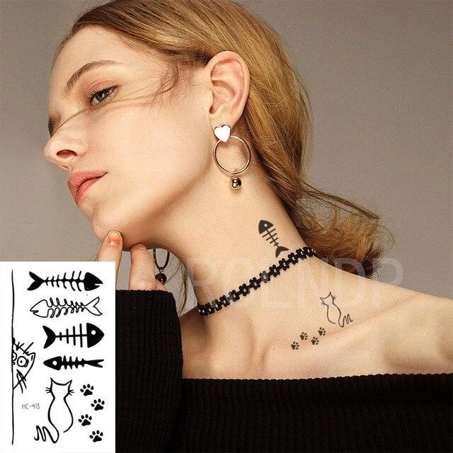 Elegant Black Waterproof Temporary Tattoo Stickers Moon Hill Modern Body Art Stickers Hand Foot High Quality For Womens Stevvex