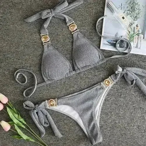 PAYASEN Rhinestone Bikini - Crystal Diamond Swimsuit for Women