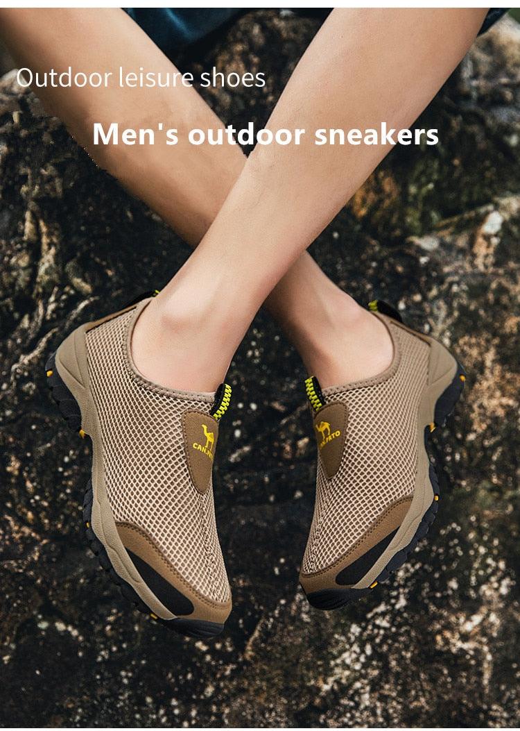 Summer Mesh Beach Men Shoes  Lightweight Breathable Walking Footwear New Slip-On Comfortable Outdoor Walking Footwear Non-Slip Running Climbing Shoes Sneakers Lightweight Breathable Walking Shoes Stevvex