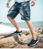 Summer Mesh Beach Men Shoes  Lightweight Breathable Walking Footwear New Slip-On Comfortable Outdoor Walking Footwear Non-Slip Running Climbing Shoes Sneakers Lightweight Breathable Walking Shoes Stevvex