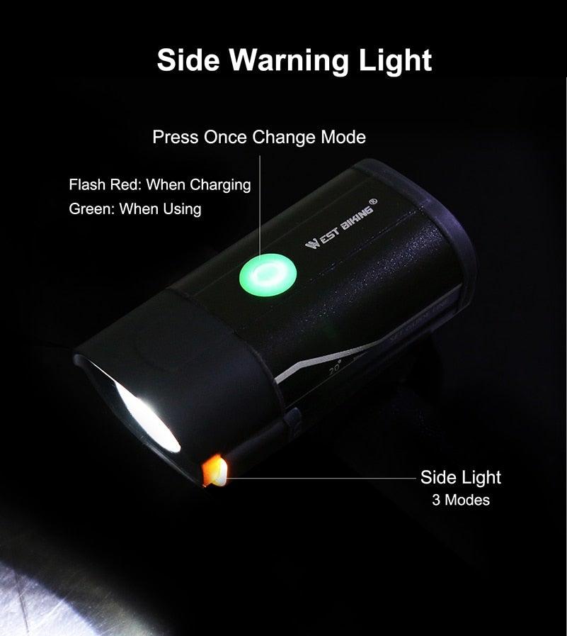 Front Bicycle Light USB Rechargeable LED Bike Light Waterproof Cycling Headlight Climbing Safety Flashlight Lamps Bike Light Super Bright Bicycle Light Easy To Install Fits All Bikes Headlights With Modes Stevvex