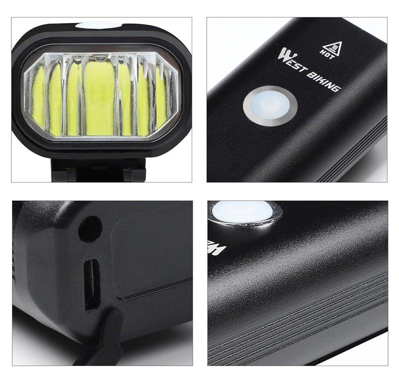 Front Bicycle Light USB Rechargeable LED Bike Light Waterproof Cycling Headlight Climbing Safety Flashlight Lamps Bike Light Super Bright Bicycle Light Easy To Install Fits All Bikes Headlights With Modes Stevvex