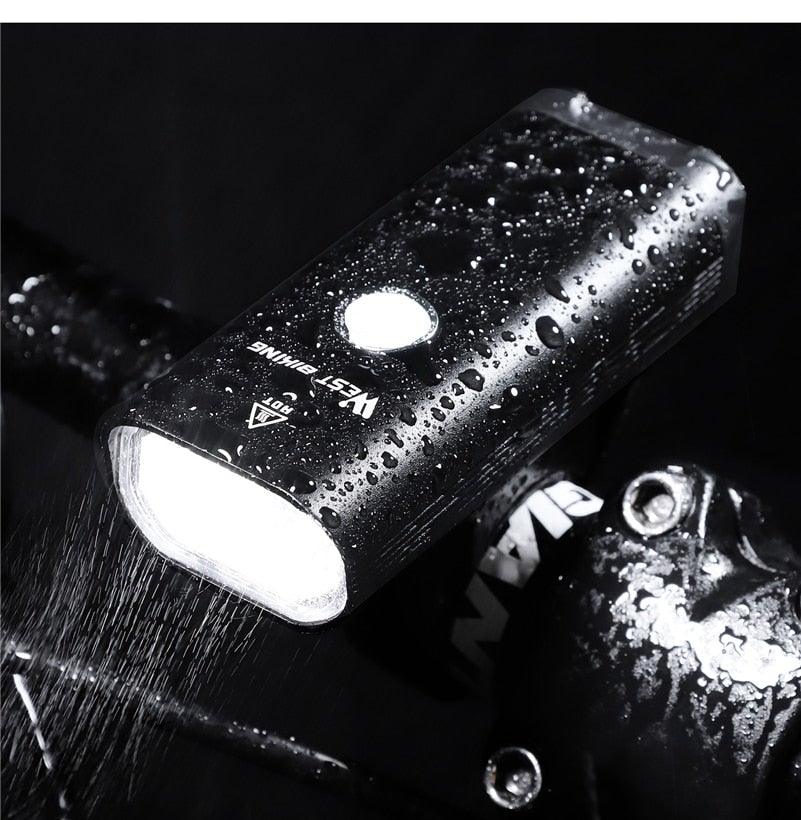 Front Bicycle Light USB Rechargeable LED Bike Light Waterproof Cycling Headlight Climbing Safety Flashlight Lamps Bike Light Super Bright Bicycle Light Easy To Install Fits All Bikes Headlights With Modes Stevvex