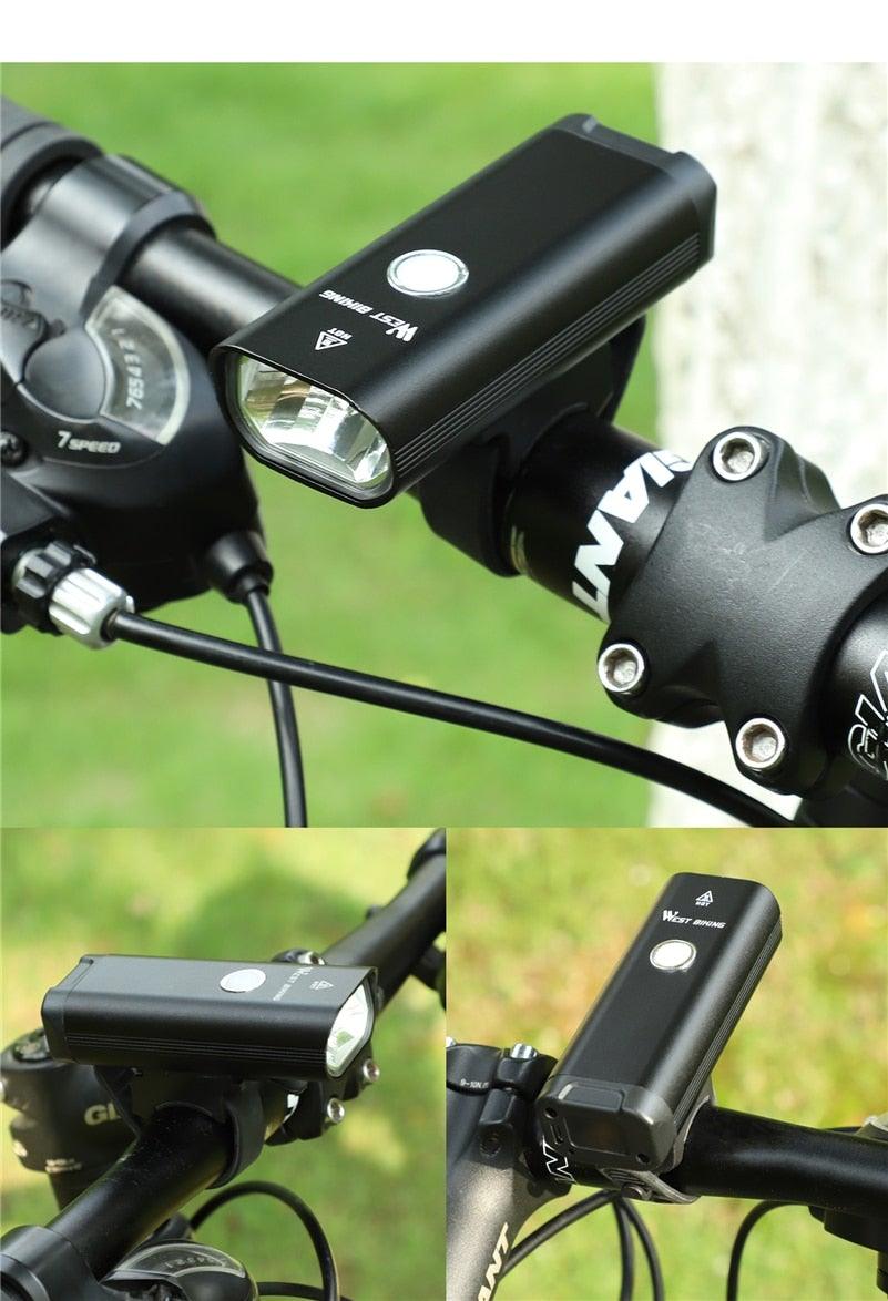 Front Bicycle Light USB Rechargeable LED Bike Light Waterproof Cycling Headlight Climbing Safety Flashlight Lamps Bike Light Super Bright Bicycle Light Easy To Install Fits All Bikes Headlights With Modes Stevvex