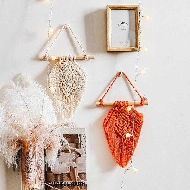 Handmade Wall Art Home Wall Decor Woven Hanging Tapestry Tassel Wind Chimes Wall Hanging Ornaments  Hand Macrame Wall  For Wall Wedding Living Room Gallery Patio Apartment Yard Decor Stevvex
