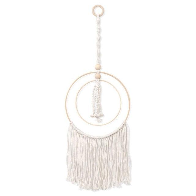 Handmade Wall Art Home Wall Decor Woven Hanging Tapestry Tassel Wind Chimes Wall Hanging Ornaments  Hand Macrame Wall  For Wall Wedding Living Room Gallery Patio Apartment Yard Decor Stevvex